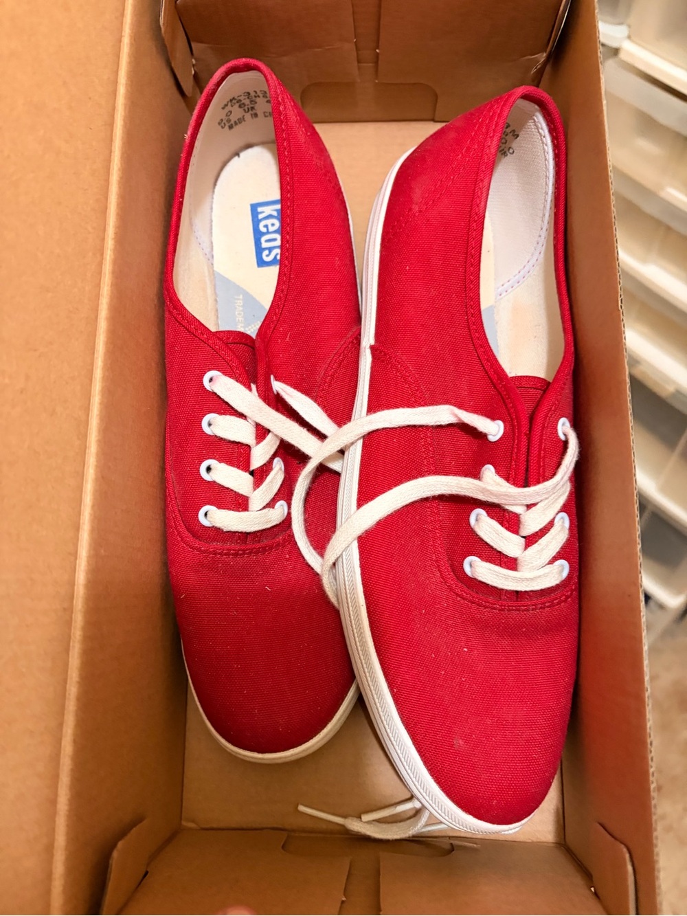 Keds Red Canvas Low-Top Lace-Up Sneakers